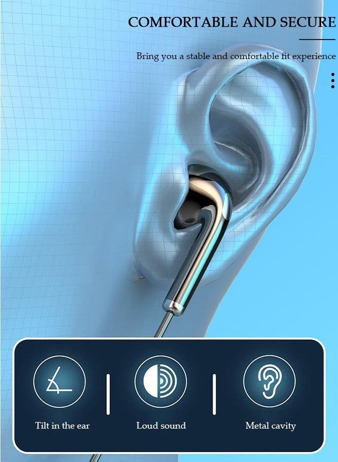 DUNISO سماعات رأس لاسلكية بلوتوث 5.2 مع شريط حول الرقبة مع سماعات أذن قابلة للسحب وإلغاء الضوضاء سماعات ستيريو مقاومة للعرق مع ميكروفون للمكتب والجري في صالة الألعاب الرياضية - Image 2